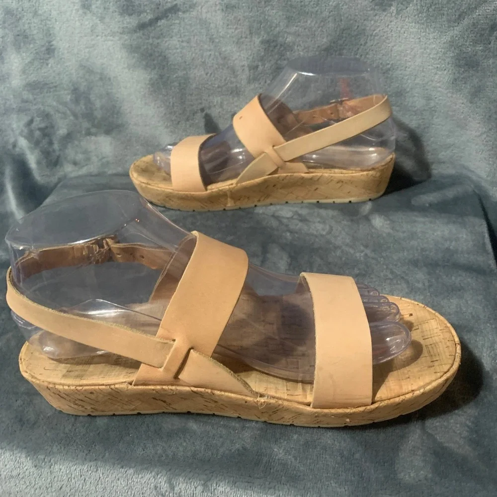 Korks Kork-Ease Pink Leather Cork Platform Wedge Sandals Q32206 CBTB16 Mens 6.5M